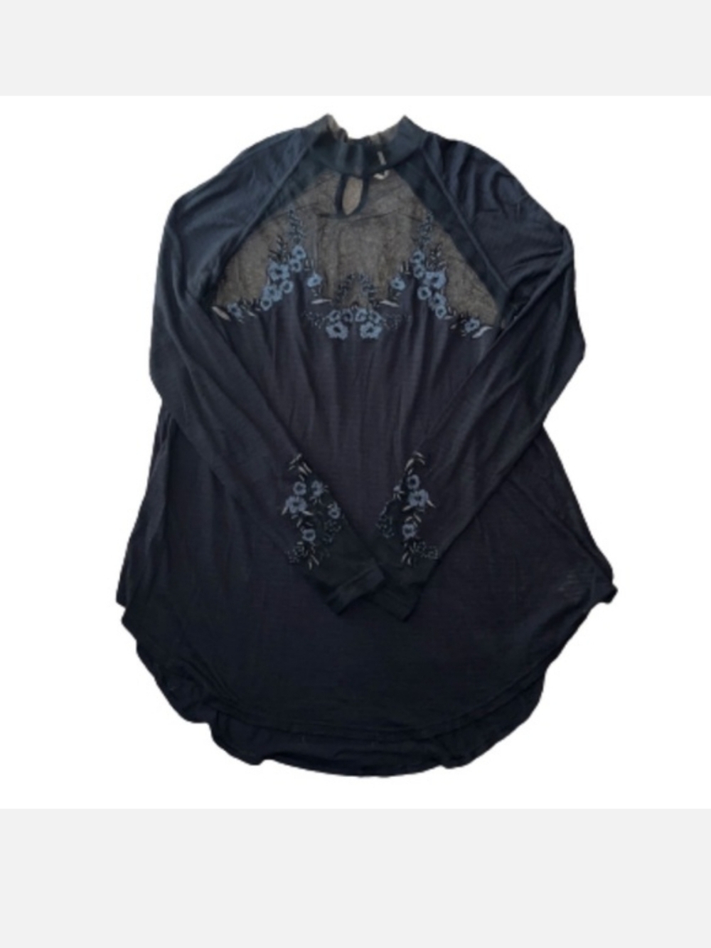 Free People Saheli embroidered mesh top size M - Picture 2 of 3